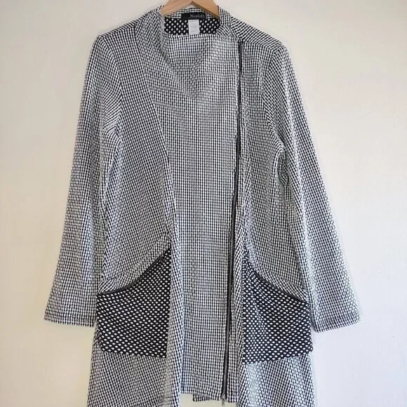 Moonlight Y&S Fashion Polka Dot Jacket Pockets Lagenlook Boho Artsy Medium - Picture 3 of 6